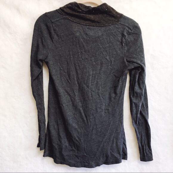 Saturday Sunday Dark Gray Long Turtleneck Top - Picture 5 of 7